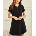 thumbnail image 3 of Richie House Women's Nightgown Plain Button Front Short Sleeve PJ Nightdress RHW2903-A-XL, 3 of 5