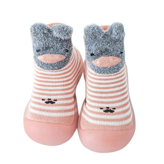 Infant Toddler Baby Cartoon Animals Non-slip First Walkers Elastic Socks Shoes