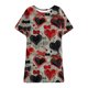 thumbnail image 4 of Camisón corto para mujer, cuello redondo, manga corta, estampado, talla grande, informal, 4 of 5