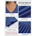 thumbnail image 4 of MOYIKO Womens T Shirts Short Sleeve Pleated Peplum Babydoll Summer Tops V Neck Dressy Casual Tunic, 4 of 7