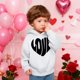 thumbnail image 5 of Sudadera con capucha y estampado de corazón de San Valentín, sudadera de manga larga para niños y niñas, chaqueta para niñas de talla mediana y grande., 5 of 7