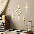 thumbnail image 2 of 5 Pcs Gold Star Wall Decor Mid Century Modern Style Wall Decoration Metal Vintage Retro Art Decor Sculpture Elegance Accents Style Diamond Starbursts Hangings for Nursery Home Office Room, 2 of 6