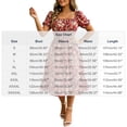 thumbnail image 3 of VBVC Women's Smocked Square Neck Floral Midi Dress , Ladies' Short Puff Sleeve A-Line Dress , Summer Ruffle Hem Swing Dress For Women, S-5XL, 3 of 5