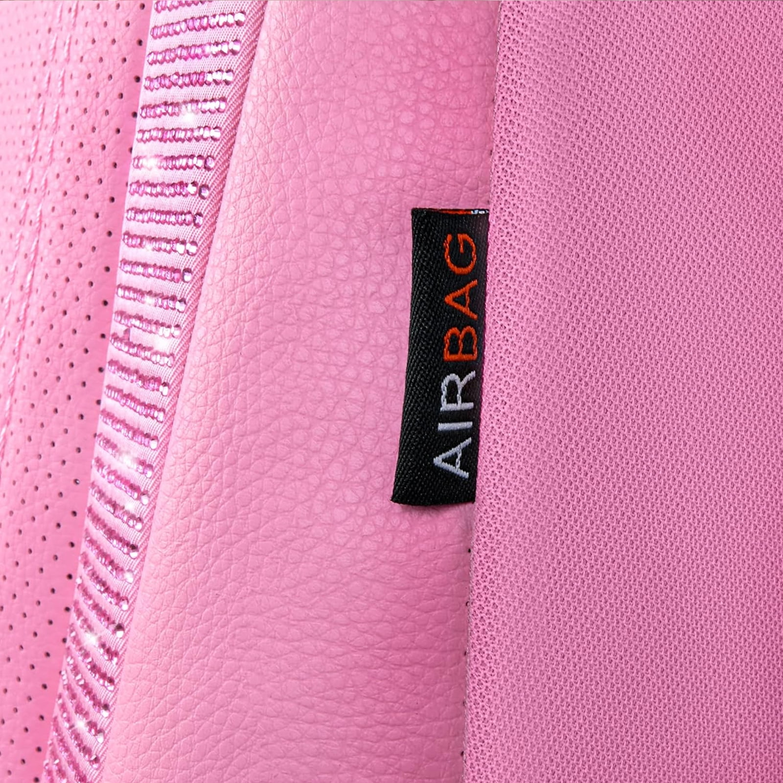 Car-Grand Bling Diamond Rhinestone Leather car seat covers full set waterproof universal shinning glitter crytal sparkle fit automotivve truck SUV Cute girl femal All Pink