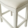 thumbnail image 4 of Maven Lane Adrien Saddle Counter Stool In White Oak Finish With Natural Fabric Upholstery, 4 of 6