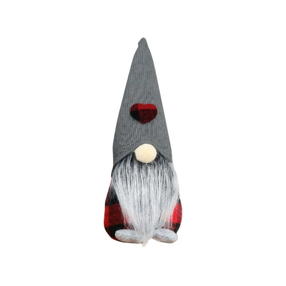 VerPetridure Christmas Plaid Faceless Doll Doll Christmas Gift ornament Large Beard Plush Knitted Christmas Decoration Faceless Doll Forest Elder Ornaments