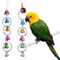 thumbnail image 2 of Flmtop 5Pcs Colorful Pet Bird Parrot Cage Swing Hammock Hanging Bells Rings Chew Toy Multicolor, 2 of 8