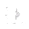 thumbnail image 2 of 925 Sterling Silver Solid Polished Small Letter Name Personalized Monogram Initial P Charm 19x8mm Wide Pendant Necklace, 2 of 4