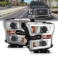 thumbnail image 2 of ANZO 2015-2016 Ford F-150 Projector Headlights w/ Plank Style Switchback Chrome w/ Amber, 2 of 19