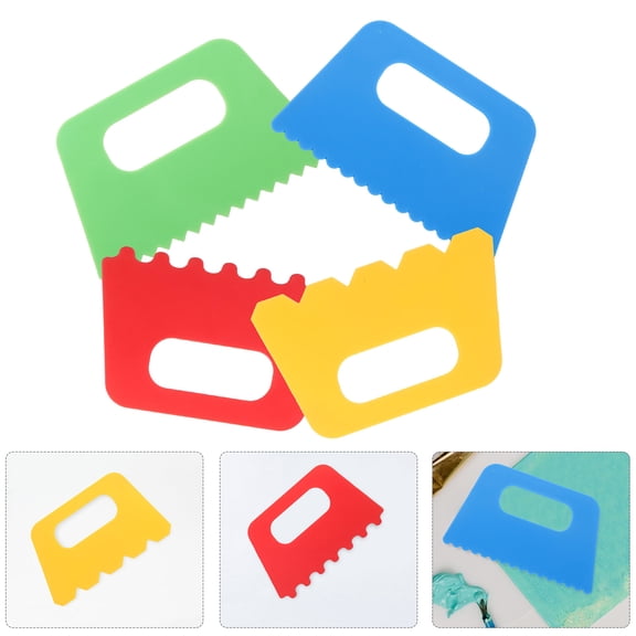 ULTNICE 4Pcs Plastic Paint Scrapers for Kids Cultivate Hobby of Painting at Home