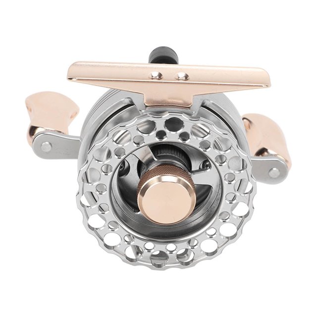 Bobine de Pêche sur Glace, Roulements Scellés Coupe en Fil Creux en Alliage d'Aluminium Roue de Radeau de Pêche Légère pour Voyager en Mer