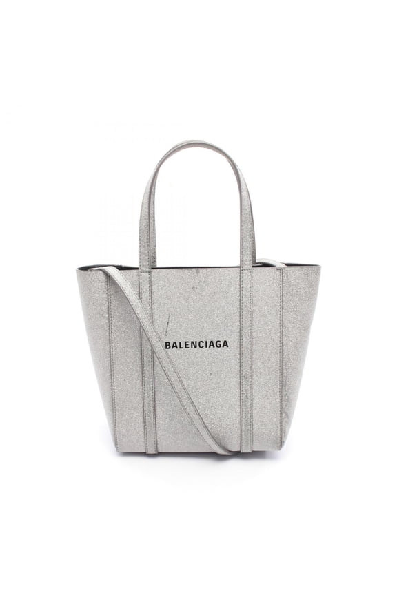 Pre-Owned Balenciaga Everyday XXS Tote Bag, Glitter, Silver, Women's, 551815 (Fair)