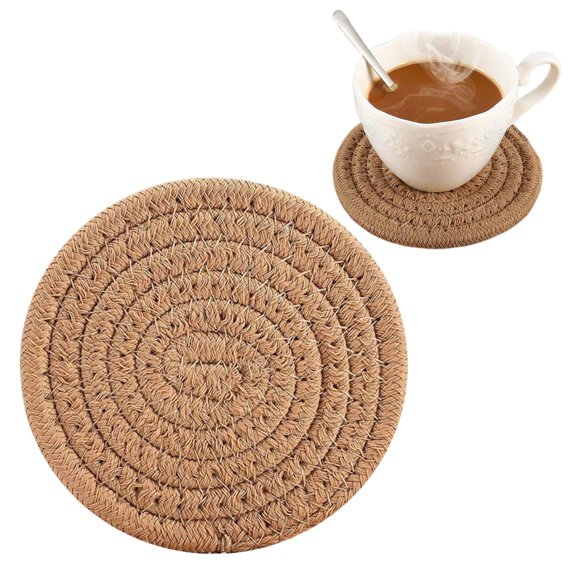 Walmart Outlet! Aminojy Round Braided Placemats, Cotton Rope Thick Place Mats, Heat Resistant Woven Table Mats, Wicker Rattan Placemats, Braided Placemat for Farmhouse and Kitchen Table Decor