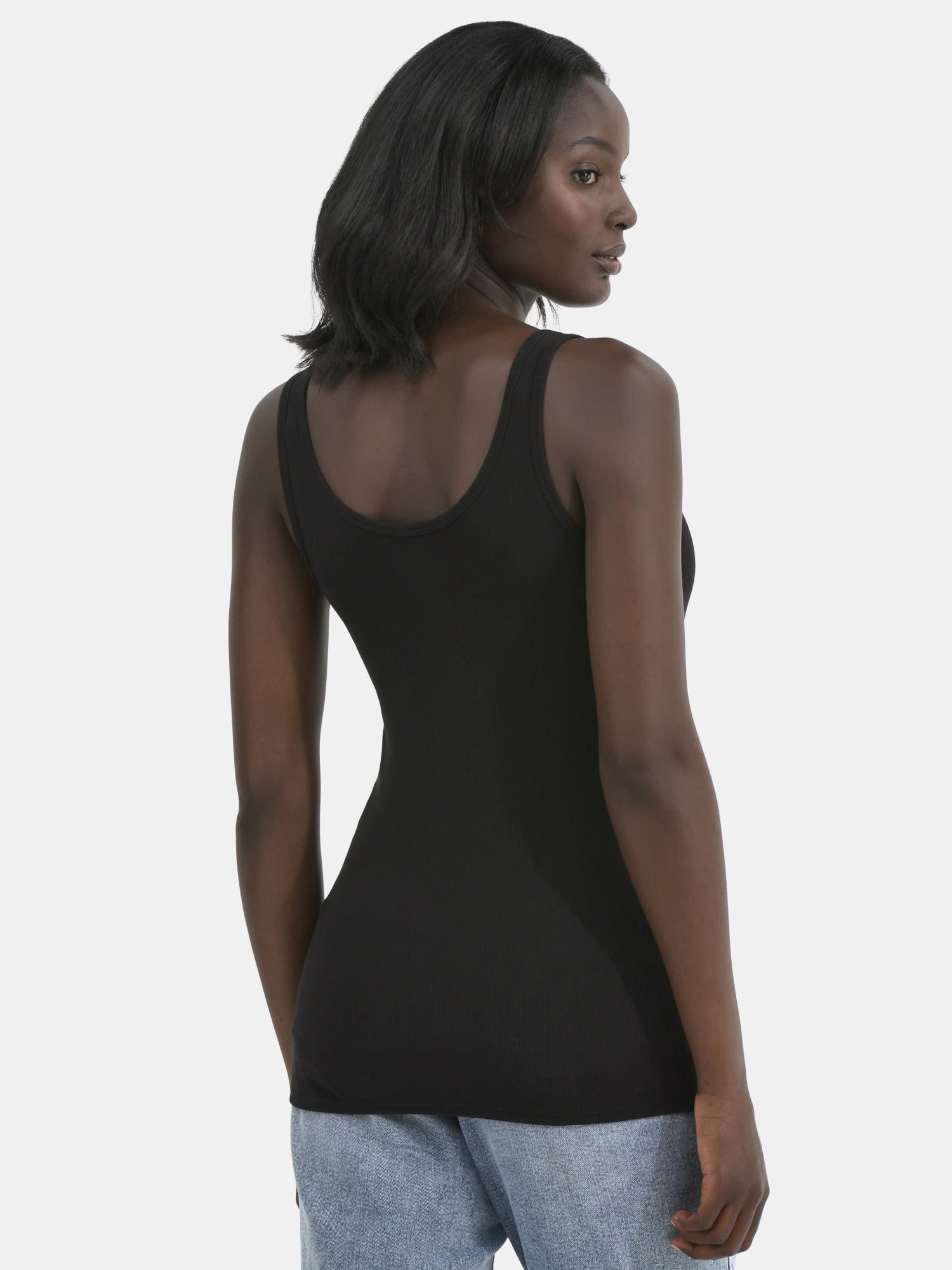 Time and Tru Women's Rib Tank Top, Sizes XS-XXXL