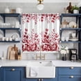 thumbnail image 2 of Pink Red Eucalyptus Leaves Kitchen Curtains Window Panels, Watercolor Spring Summer Botanical Insulated Window Treatment Curtain, Grommet Curtains for Bedroom/Living Room/Bathroom, 2 Piece 52"Wx84"L, 2 of 8