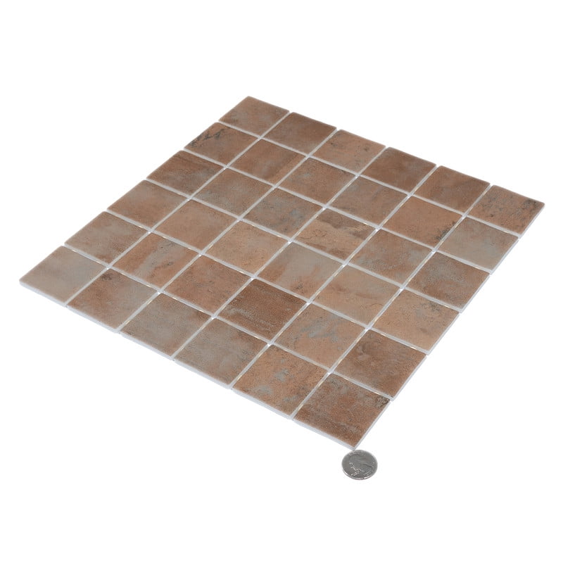 Lucenza 12x12 in. Taupe Matte Recycled Glass Uniform Square Mosaic Wall and Floor Tile (10.6 sq ft/case, 10-Pack)