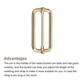 thumbnail image 3 of Slides Buckles, 30 Pack 50x20x4.8mm Metal Roller Pin Buckles, Gold Tone, 3 of 5