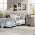thumbnail image 5 of GIKPAL Night Stands for Bedroom, Modern Bedside Table with 3 Drawers & Charging Station,Fluted Panel End Tables for Bedroom & Living Room, Dark Grey Oak, 5 of 10