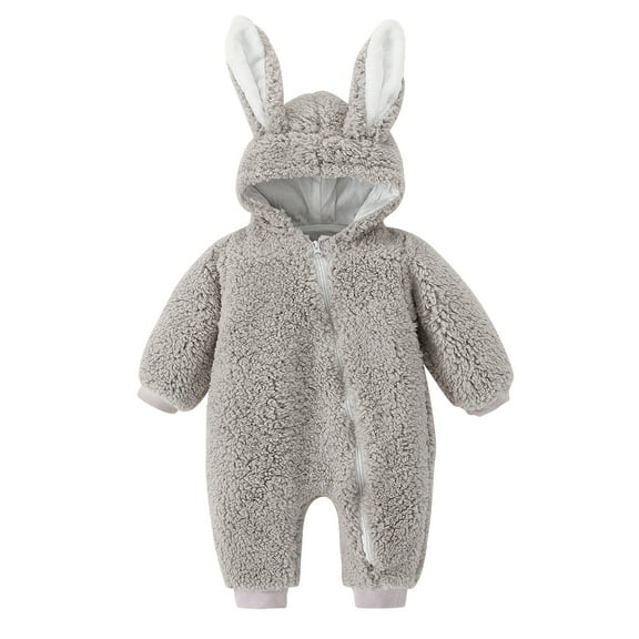 Bjutir Fashion Winter Coat For Children Baby Girls Boys Bunny Warm Thick Snowsuit Hooded Coat Jumpsuit For 0-6 Months