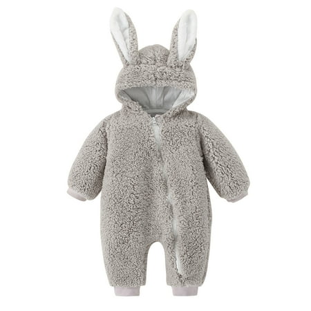 

nsendm Snow Suit Toddler Size 4t Hooded Boys Warm Bunny Baby Thick Coat Infant Snowsuit Girls Vest Kids Girls 9 Grey 12-18 Months