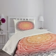 thumbnail image 2 of Ambesonne Geometric Quilted Coverlet 2 Pcs, Mandala Orient Heart, Twin Size, Multicolor, 2 of 4