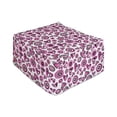 thumbnail image 1 of Love Rectangle Pouf, Pink Hearts and Circles Doodle Style Romantic Floral Design, Under Desk Foot Stool for Living Room Office Ottoman with Cover, 25", Pink Black White, by Ambesonne, 1 of 4
