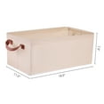 thumbnail image 4 of Unique Bargains Fabric Storage Bin with Handles, Collapsible Basket Beige 19*11*8in, 4 of 7