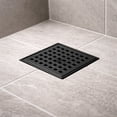 thumbnail image 6 of Matte Black 4 in. Square Shower Drain, Geometric Square Grate, 304 Stainless Steel, Debris Basket Included, 6 of 12