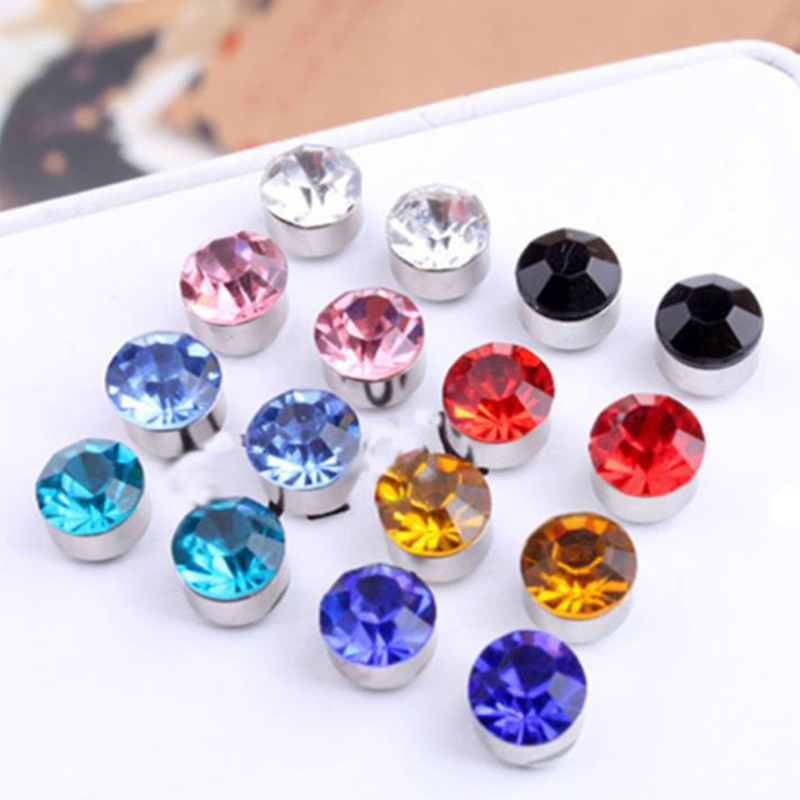 Party Yeah 24Pcs/Set Magnetic Non-Piercing Clip Round Rhinestone Stud Earrings Jewelry - image 2 of 6