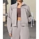 thumbnail image 4 of Chaqueta Deportiva de Larga con Solapa y Cremallera para Mujer, Ideal para Otoño e Invierno Chaqueta Holgada para Yoga Al Aire Libre Gris L, 4 of 7