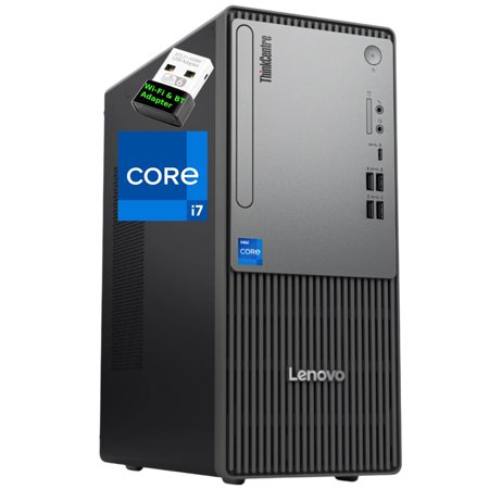 Lenovo ThinkCentre Neo 50T Tower Computer - Intel Core i7-12700K, 64GB Ram, 4TB NVMe SSD, HDMI, VGA, USB-C, Card Reader, Wi-FI/BT Adapter, Gen 5 Desktop, Windows 11 Pro