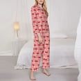 thumbnail image 3 of Yiaed Cherry Bow Print Pajamas Women's Long Sleeve Sleepwear Soft Button Down Loungewear Pjs Lounge Set Nightwear Womens Pajama Pants-Small, 3 of 7