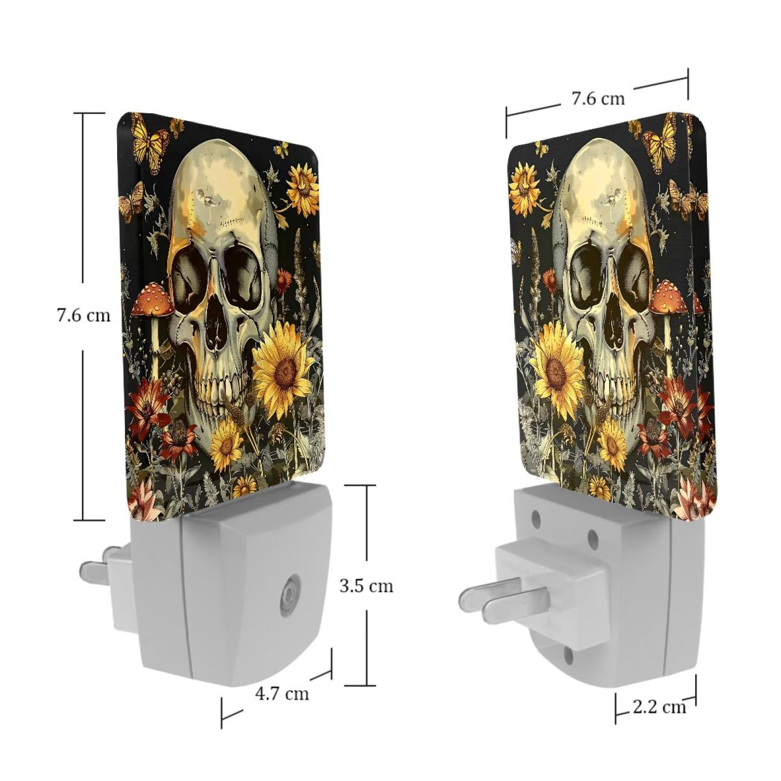PhooArto Mushroom Sunflower Skull Plug in LED Night Light Auto Sensor Dusk to Dawn Decorative Night for Bedroom, Bathroom, Kitchen, Hallway, Stairs, Baby's Room, Energy Saving