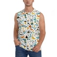 thumbnail image 1 of Fotbe Cartoon Dinosaur Men's Camiseta sin Mangas Estampada para Hombres, Playera Casual para Gimnasio, Entrenamiento, Playa-X-Large, 1 of 7