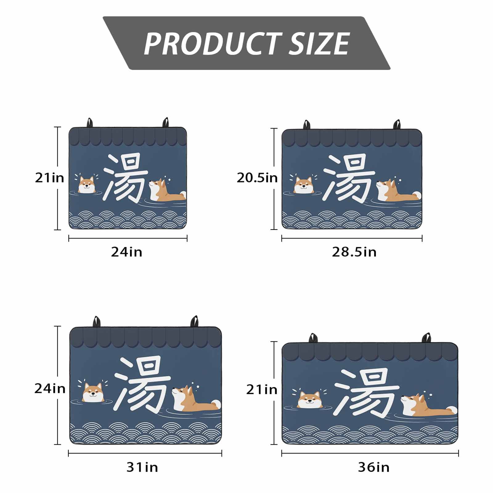 Navy Blue Cute Puppy Stove Top Cover for Electric Stove, Heat-proof & Non Slip Glass Top Stove Cover Protector, Modern Abstract Dog Bathing Kitchen Flat Cooktop Rubber Mat 24x21 Inches