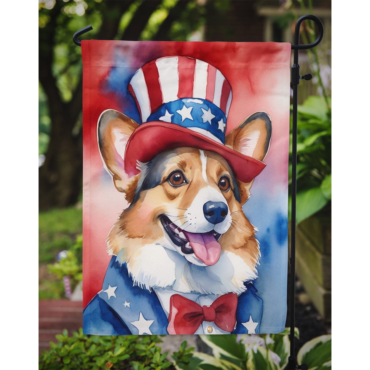 Corgi Patriotic Garden Flag 11.25 in x 15.5 in