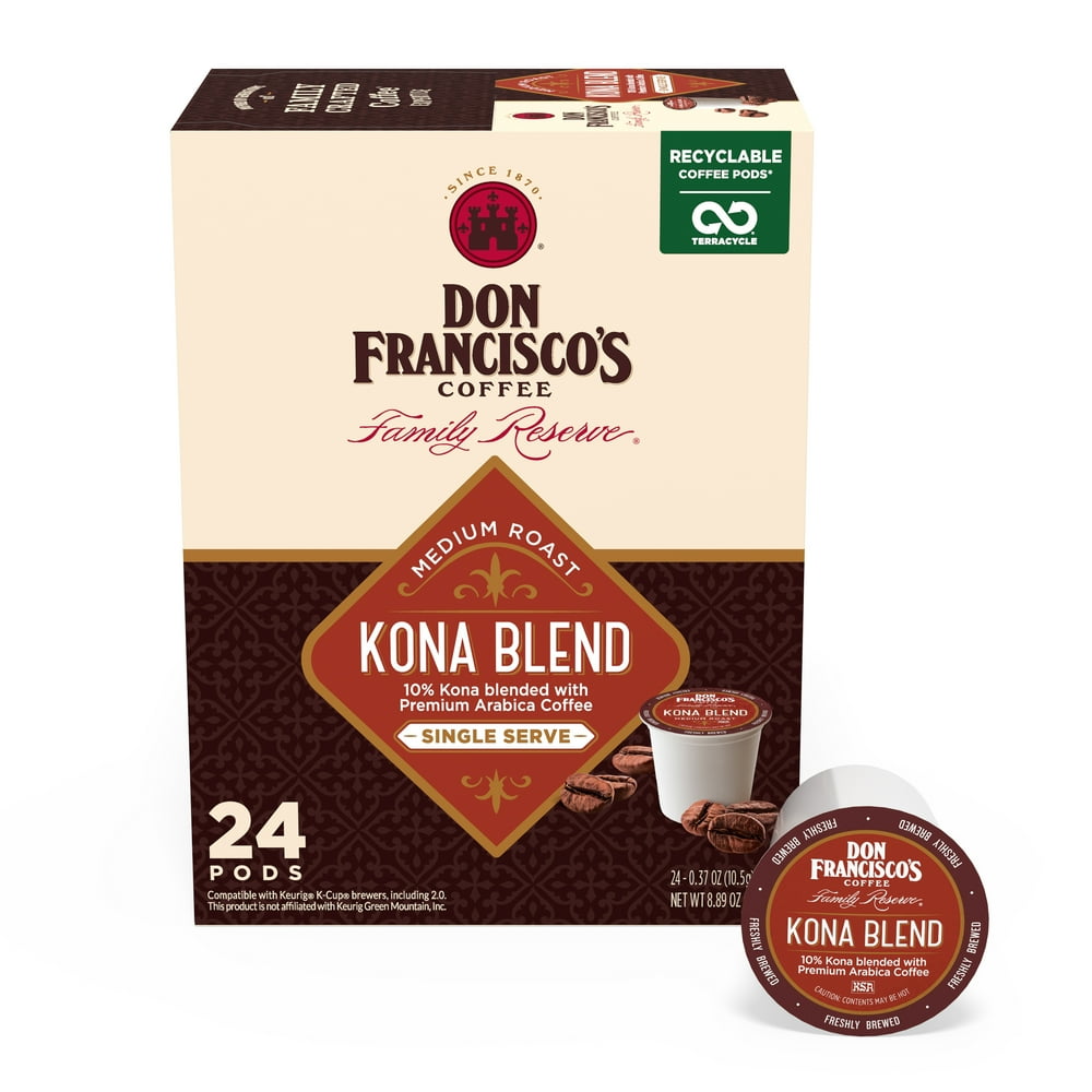 Don Francisco's Coffee Kona Blend Medium Roast Keurig Pods, 24 Ct
