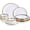 Gold 5, variant on 12 count Porcelain Dinnerware with Rim,Stoneware Plates and Bowls Sets Service for 4, Ceramic Dish Set, Highly Chip and Crack Resistant Modern Plate Set, Deep-well plate series