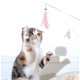 thumbnail image 3 of Palillo divertido del gato de la campana de la plumajuguete natural interactivo telescópico del palillo del gato curvado para los gatos de interior Amonsee No, 3 of 5