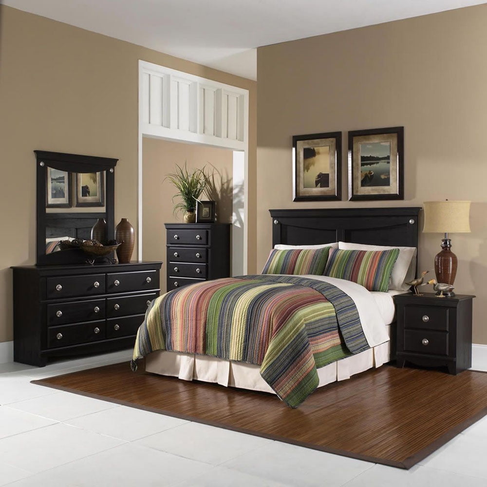 Cambridge Hyde Park One Drawer Nightstand In Black Walmart Com Walmart Com