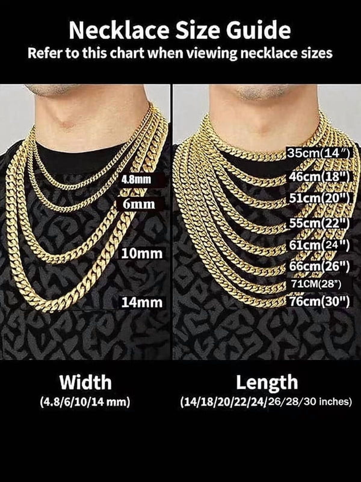 Muddy Jewelry Cuban Link Chains for Men and Women - 4-14mm Width, 14-30" Length, Gold/Stainless Steel, Hip Hop Jewelry Gift