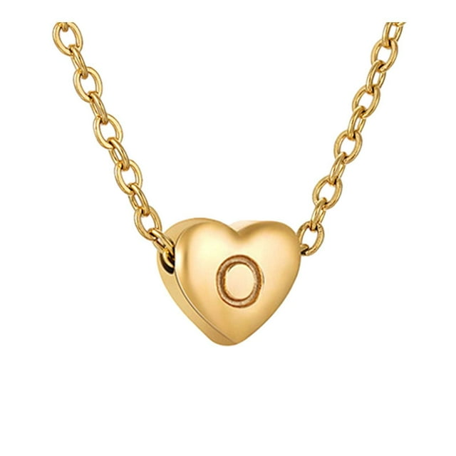 SIfdSeng 26 Collier Alphabet en Forme de Cœur Initiale pour Femmes Colliers en Acier Inoxydable pour Femmes A Z 26 Alphabet Initiale Colliers en Or pour Femmes Filles