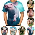 thumbnail image 5 of Funny Animal Pig 3D Print T Shirt Men\'s Casual Round Neck Short-Sleeve T-shirt, 5 of 8
