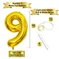 thumbnail image 3 of SINBEE 40-inch Gold Number 9 Balloon, Mylar Foil, Birthday and Anniversary Decorations, 3 of 7