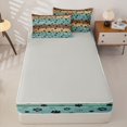 thumbnail image 4 of Homewish Kids Blue Old Barn Door Zipper Full Size Comforter Sets with Fitted Sheet and 2 Pillowcases, Cute Bear Zipper Bedding Set, Gray Reversible, 4pcs, 4 of 6