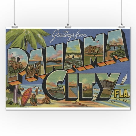 Panama City Florida Large Letter Scenes 24x36 Giclee Gallery