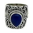 thumbnail image 2 of Lapis Lazuli Pear Shape 925 Sterling Silver Handmade Statement Women Ring Size 4.0, 2 of 5