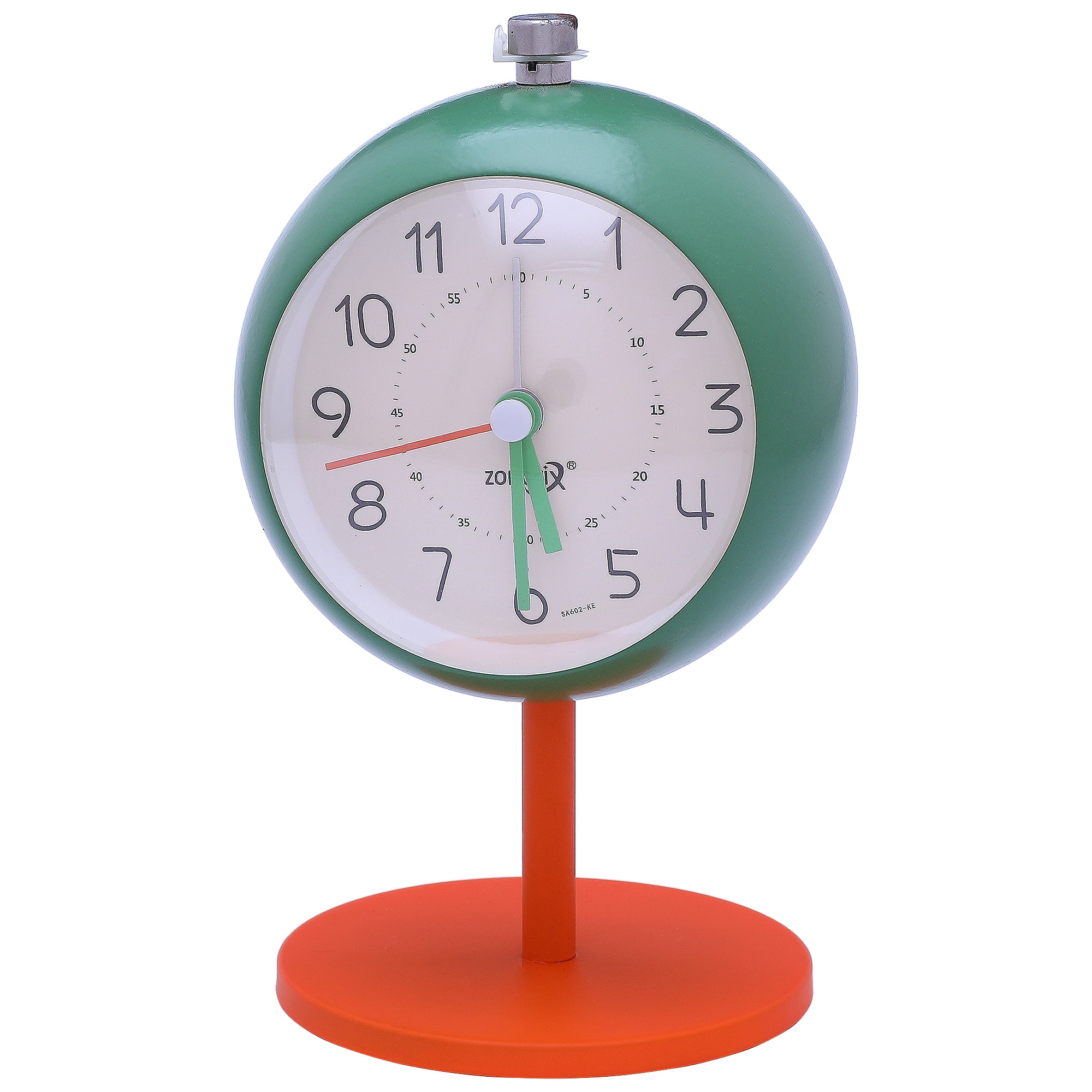 REGALWOVEN Silent Spherical Alarm Clock, Non Tick Movement, with Stand, Night Light for Bedroom