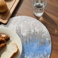 thumbnail image 3 of Blue Grey Abstract Round 15 Inch Placemats Set of 8, Gradient Geometric Graffiti Modern Art HeatResistant Non Slip Place Mats for Dining Table, Wipeable Braided Kitchen Table Mats for Housewarming, 3 of 9