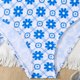 thumbnail image 4 of Traje de baño de 2 piezas para mujer, trajes de baño para mujer, conjunto de traje de baño de tres piezas con estampado de verano y lazo para niñas, top de poliéster para niñas, 4 of 7